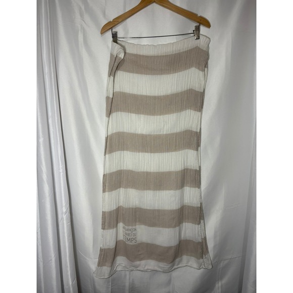 Kariban Accessories - Kariban Beige White Striped Lightweight‎ Cotton Scarf Besancon L'air Du Temps